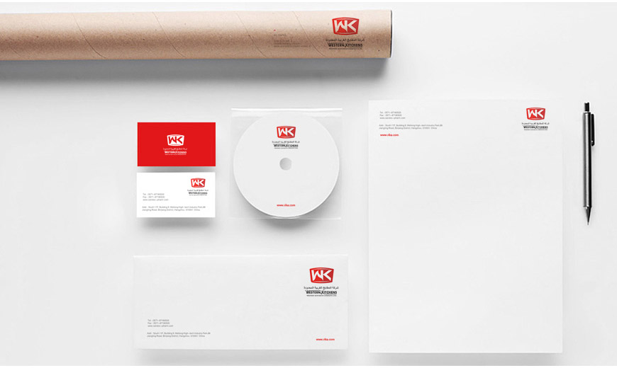 WESTERN KITCHENS品牌VI設(shè)計在名片、信紙、餐墊上的應(yīng)用